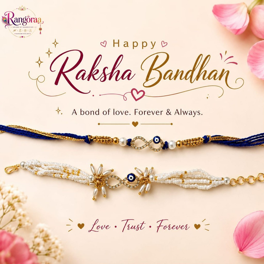 Blue Evil Eye Bhai-Bhabhi Couple Rakhi