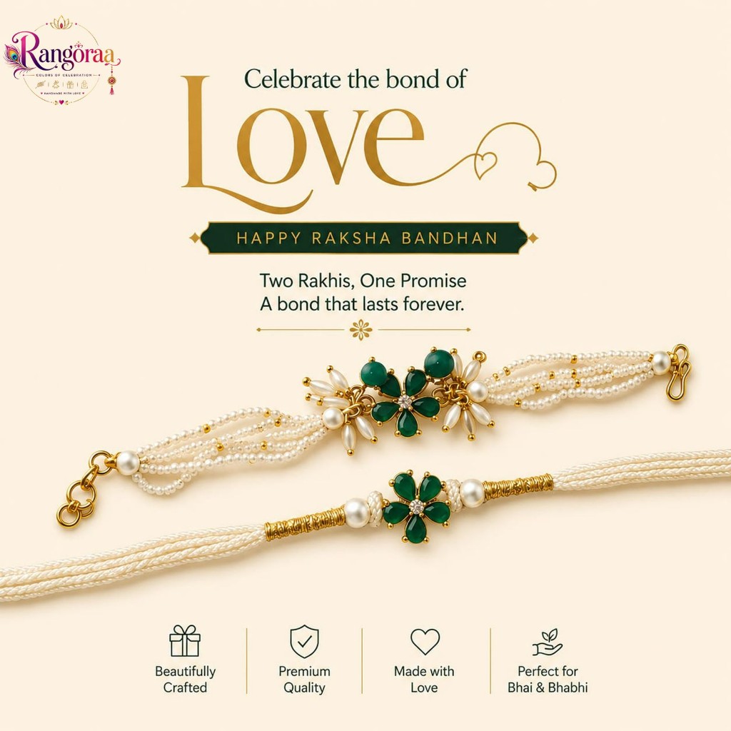 Divine Ganesha Crystal Pearl Rakhi