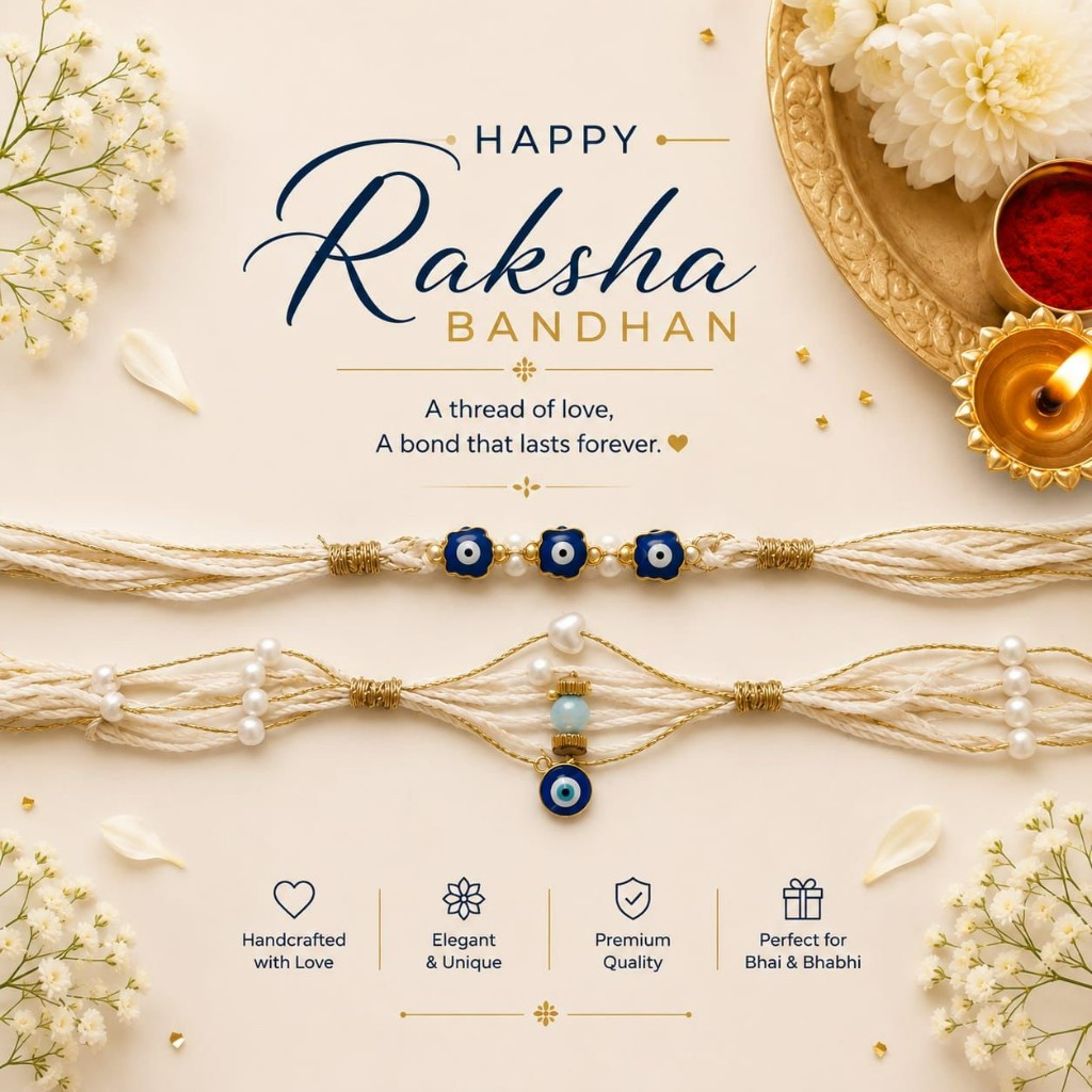 Ganesha Gold Studded Pearl Rakhi