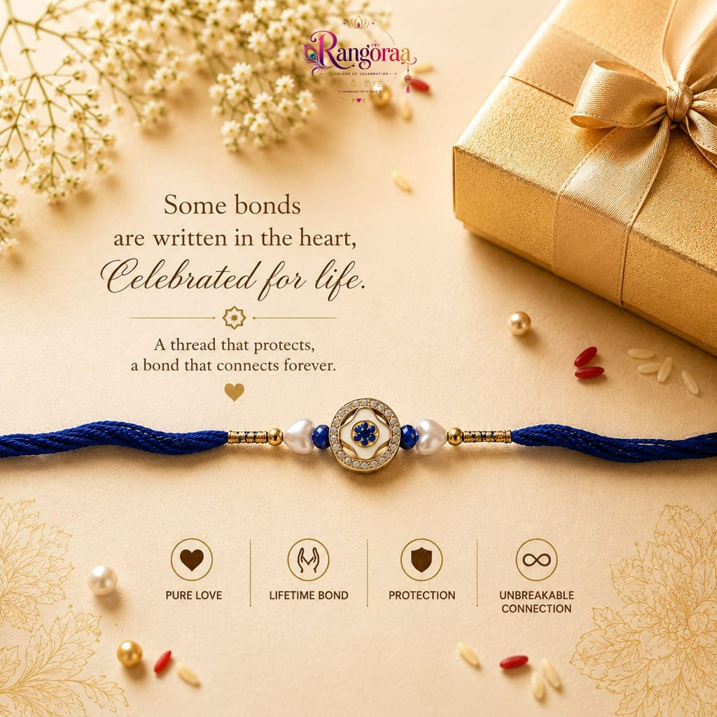 Krishna Flute Bhai-Bhabhi Couple Rakhi