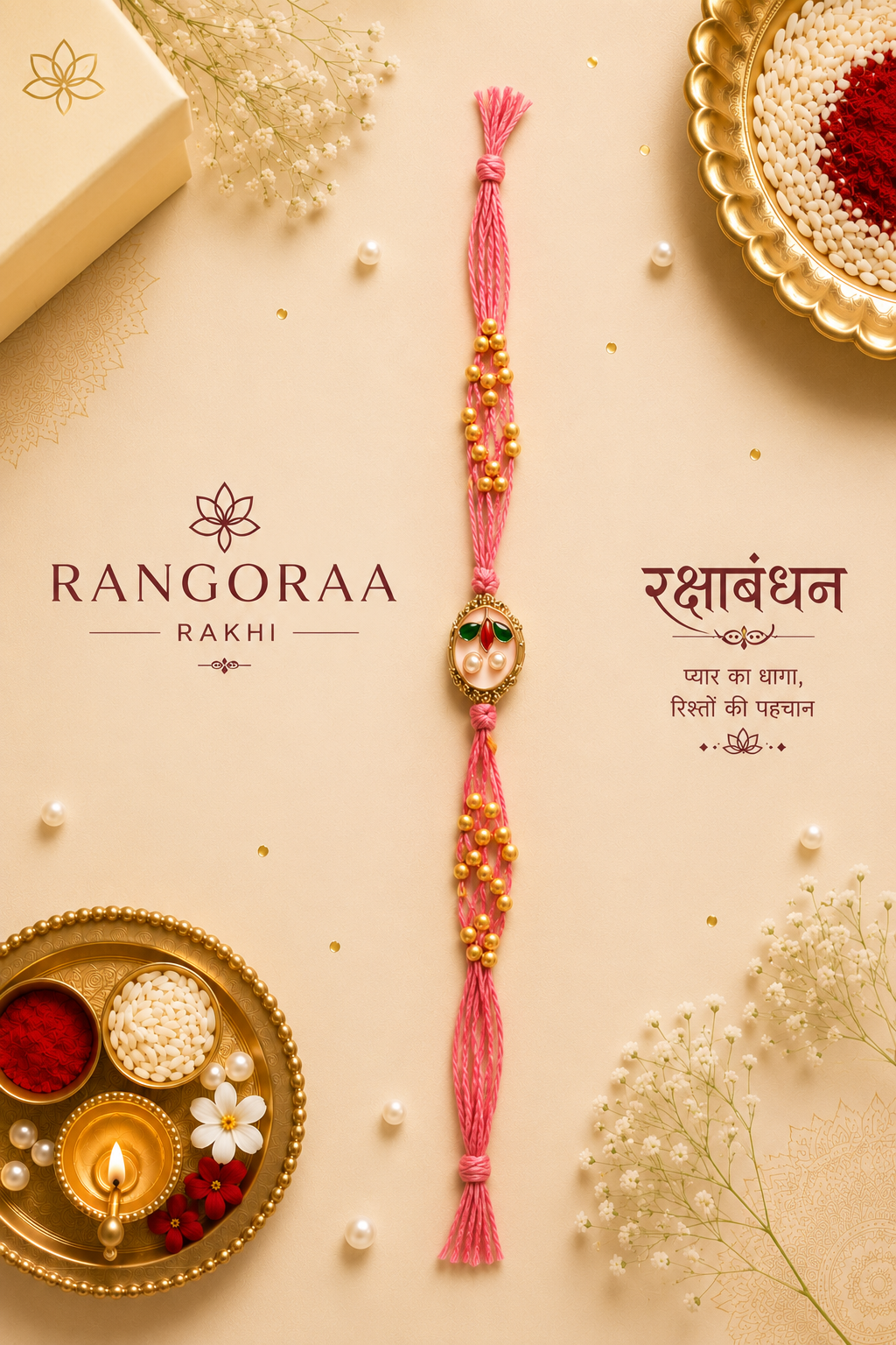 Pink Pearl Premium Rakhi