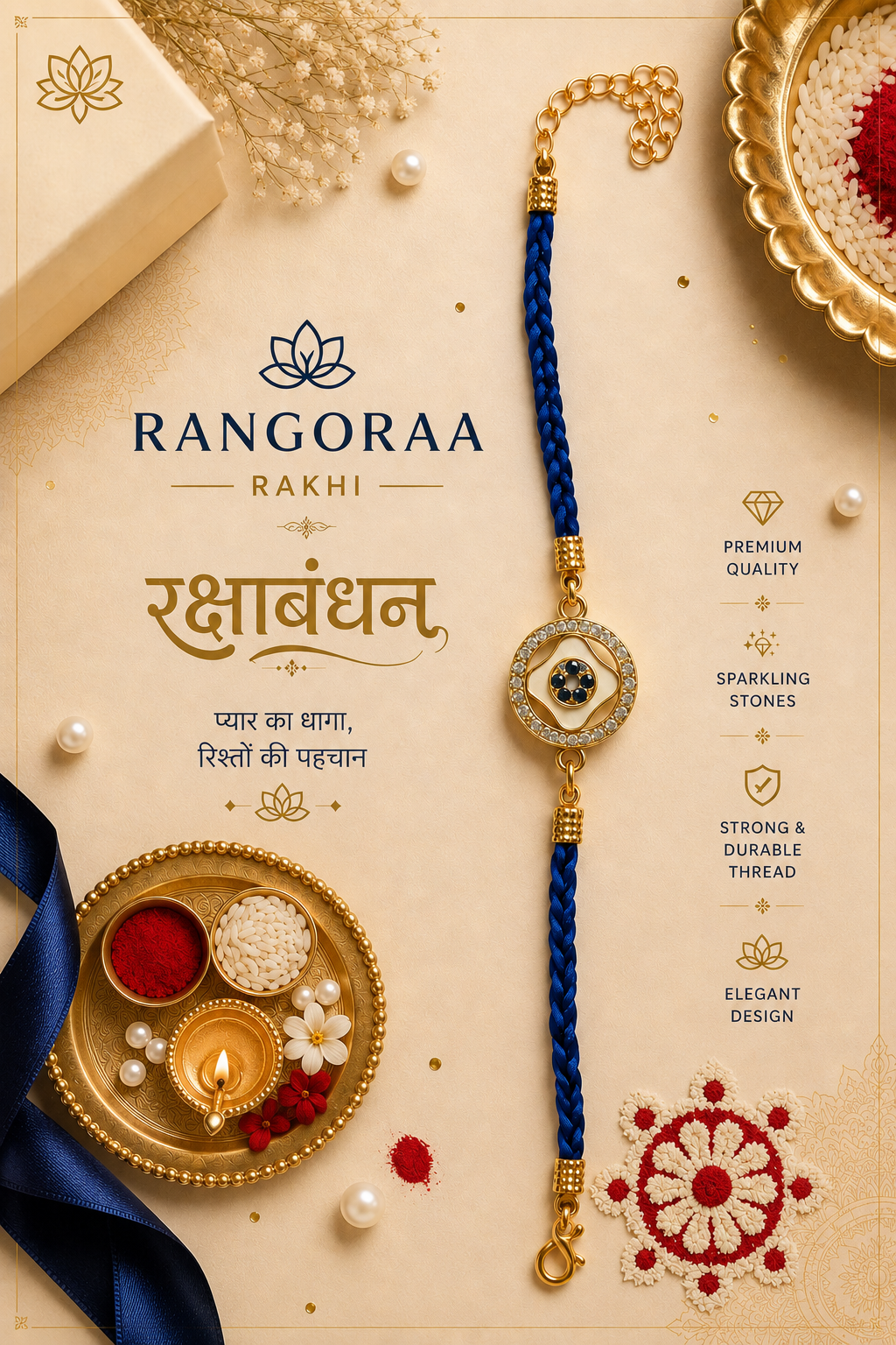 Premium Stone Bracelet Rakhi